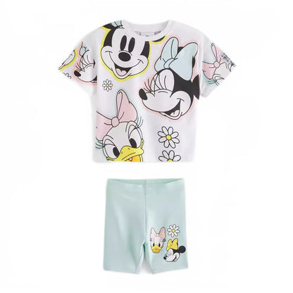 NEW Girls Clothing Set Short sleeve Summer  cartoon T-shirt+Pants 2Pcs Suit Toddler Children's Clothes