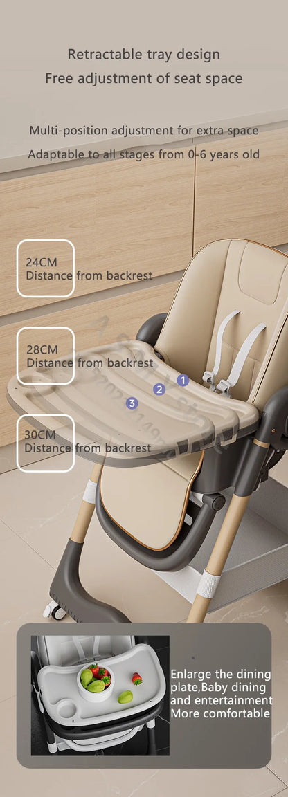 Raised baby dining chair, children's multifunctional foldable dining chair, convenient baby eating dining chair, baby recliner