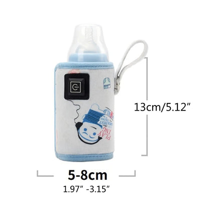 Portable USB Baby Bottle Warmer Travel Milk Warmer Infant Feeding Bottle Heated Cover Insulation Thermostat  Heater Dropshipping