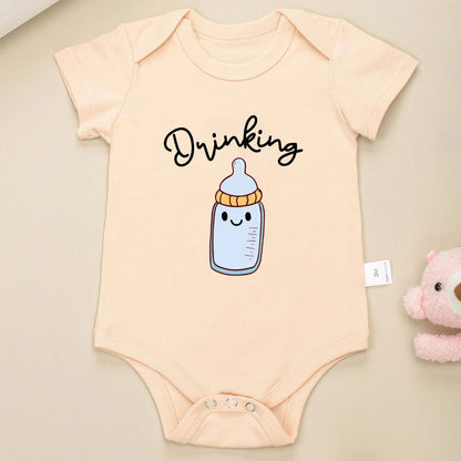 Drinking Buddies Funny Twin Baby Onesies Summer Cotton Newborn Boys Girls Clothes Pajamas Short Sleeve Comzy Infant Outfits