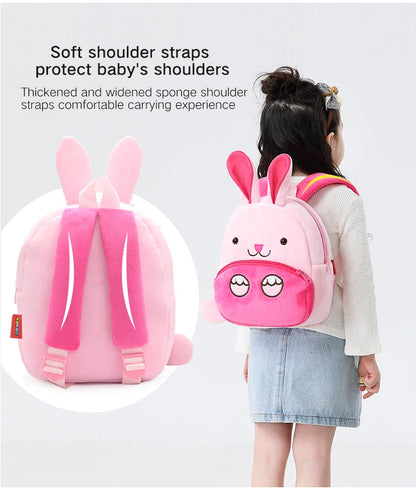 Cute cartoon animals school bags for Kindergarten kids backpack boys girls plush backpack