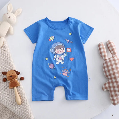 0-2 Years Infant Toddler Rompers Cotton Summer Baby Boys Thin Rompers Short Sleeve Newborn Cartoon Baby Girls Bodysuit