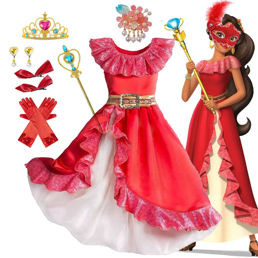 Elena Kleid Mädchen Prinzessin Cosplay Kostüm Kinder Geburtstag Party Überraschung Geschenk Avalor Phantasie Kleid Anime Rolle Spielen Luxus Outfit