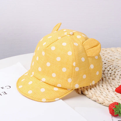 Baby's Casual Baseball Hat For 6-24Months Spring Summer Autumn Rabbit Ear Cap Dot Beach Caps Panama Cap Outdoor Children Sun Hat