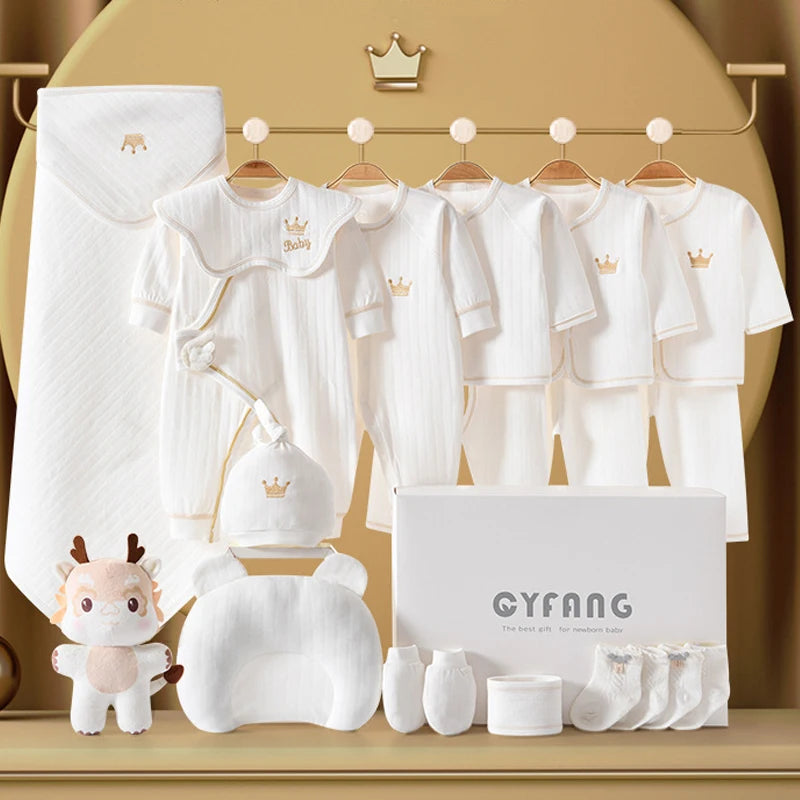 0-3 Months Newborn Clothing Set - 100% Cotton Unisex Infant Clothes (15/17/18/20 Pieces)