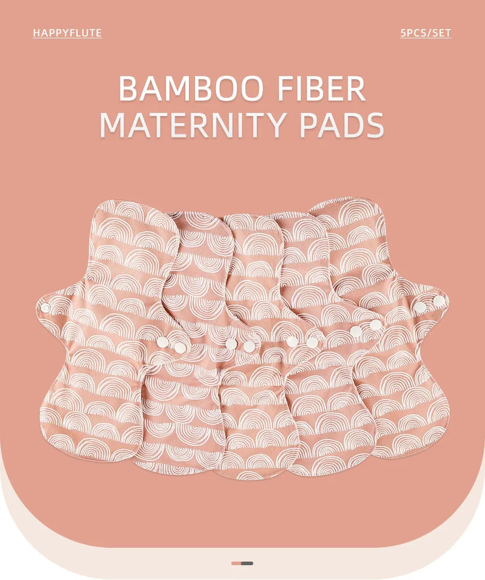 Happyflute 1PCS Reusable Bamboo Terry 300mm Washable Sanitary Liner Reusable Mum's Menstrual Pads