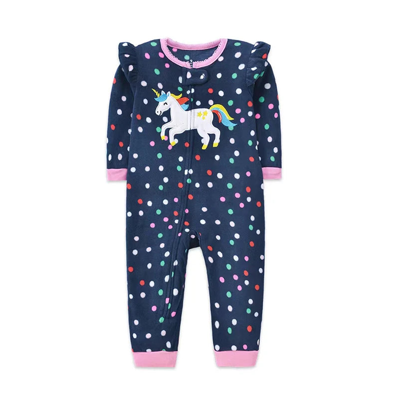 Winter Baby Clothes Pajamas Boy Girl Warm Infant Rompers Autumn Zipper Fleece Overall Animal Jumpsuit Clothing 9 12 18 24 months