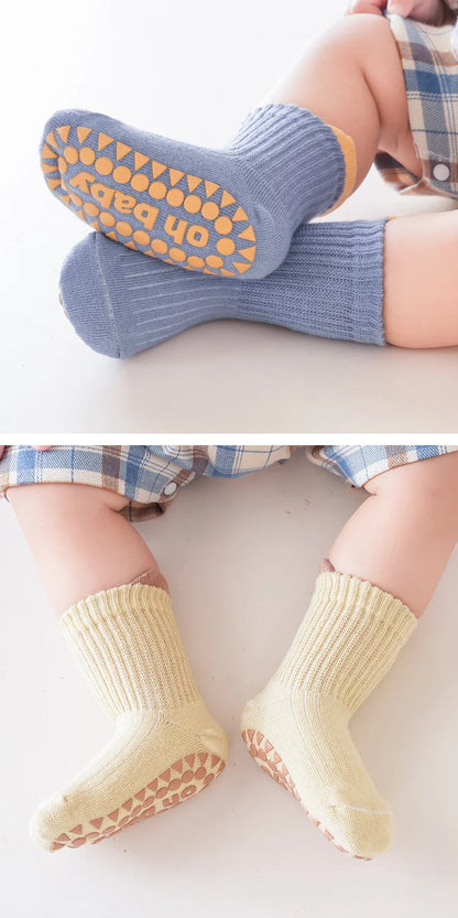 Lawadka 3 Paare/los Baumwolle kinder Socken Für Mädchen Jungen Solide Kinder Junge Mädchen Socken Nicht-slip 0-5T Casual Baby Kleinkind Socke 2024