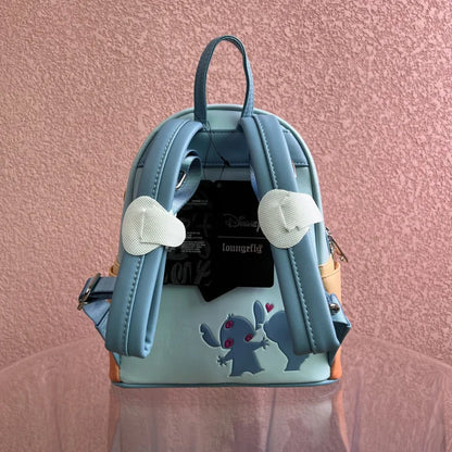 Original Disney Stitch Loungefly Rucksack Niedlicher Rucksack mit Cartoon-Stickerei-Design Frischer und lässiger Mini-Rucksack Damentasche