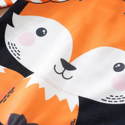 Baby Clothes Cute Cartoon Fox Print Comfortable And Soft 0-18 Boys And Girls Spring And Autumn Long Sleeved Baby Jumpsuit