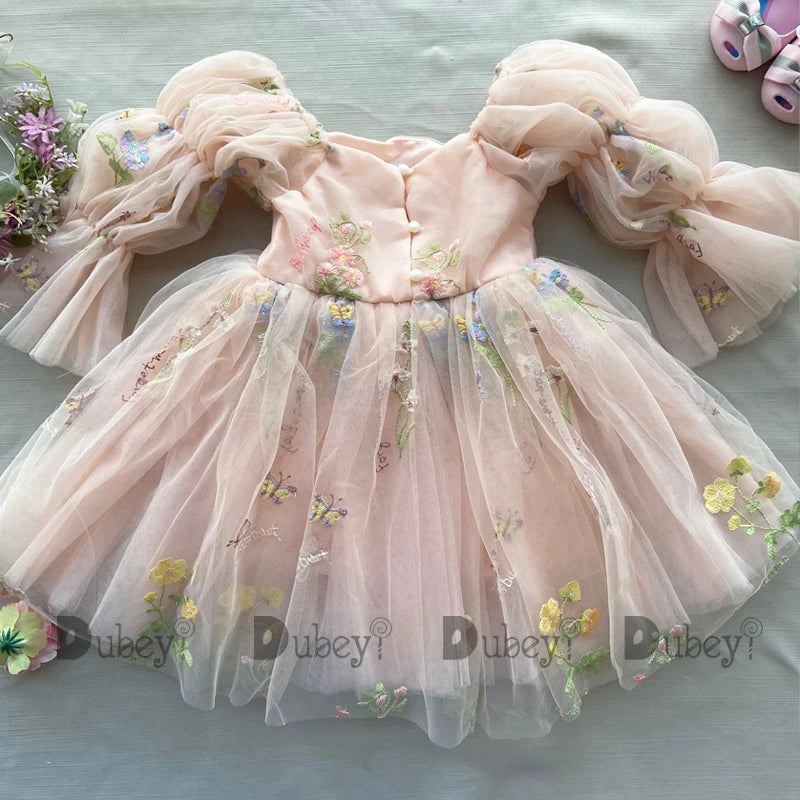 New Born Baby Girls Birthday Dress for Toddlers Embroidery Wedding flower girls Ceremony Vestido for 1Y Infantil Clothing Kids