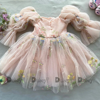 New Born Baby Girls Birthday Dress for Toddlers Embroidery Wedding flower girls Ceremony Vestido for 1Y Infantil Clothing Kids