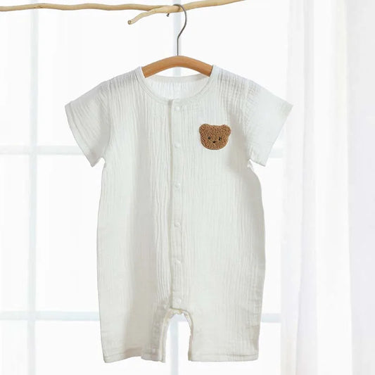 2023 Korean Baby Romper - Cotton Long Sleeves Jumpsuit with Cute Bear Design