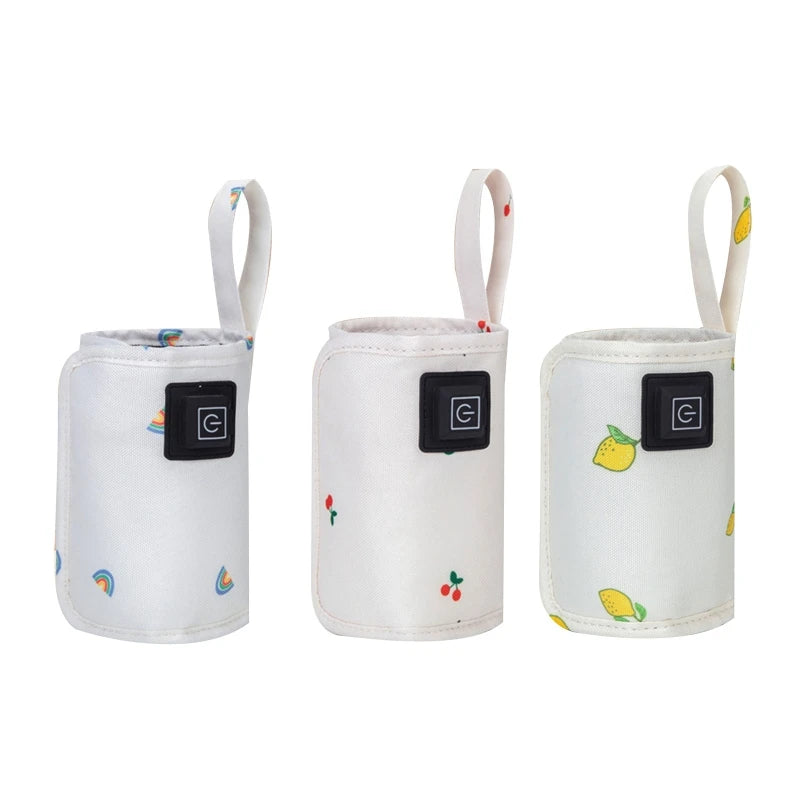 Portable USB Baby Bottle Warmer Travel Milk Warmer Infant Feeding Bottle Heated Cover Insulation Thermostat  Heater Dropshipping