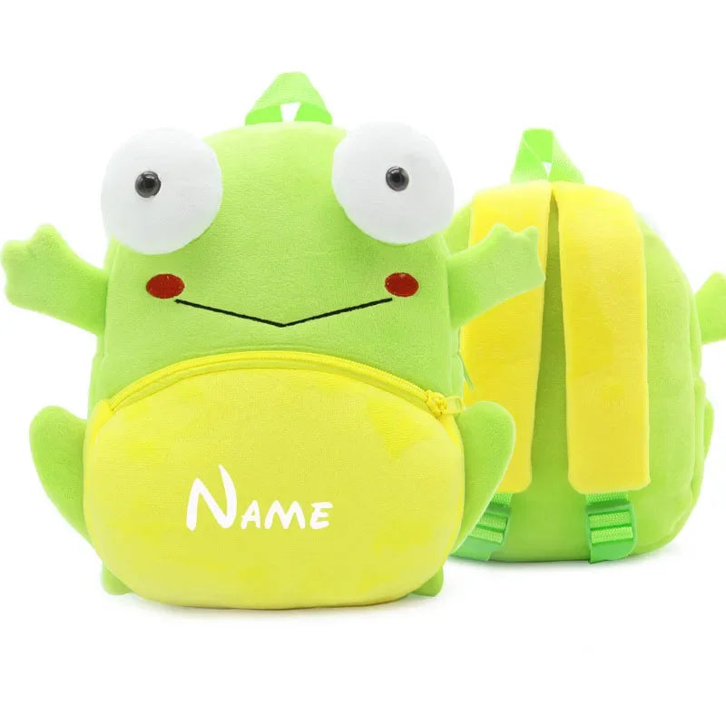 Personalised Toddler Backpack custom name bag for Boy and Girl Cute Soft Plush Toddler Bag Animal Cartoon Small Mini Backpack Fo