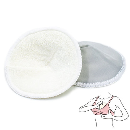 2 Pcs Organic Bamboo Viscose Nursing Breast Pads - Washable and Reusable Breastfeeding Pads