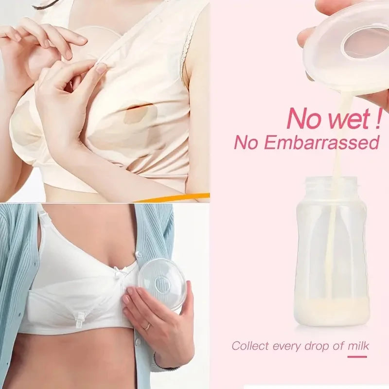 Wearable silicone breast milk collection case, convenient to use, avoiding awkward wet clothes during lactation,BPA FREE