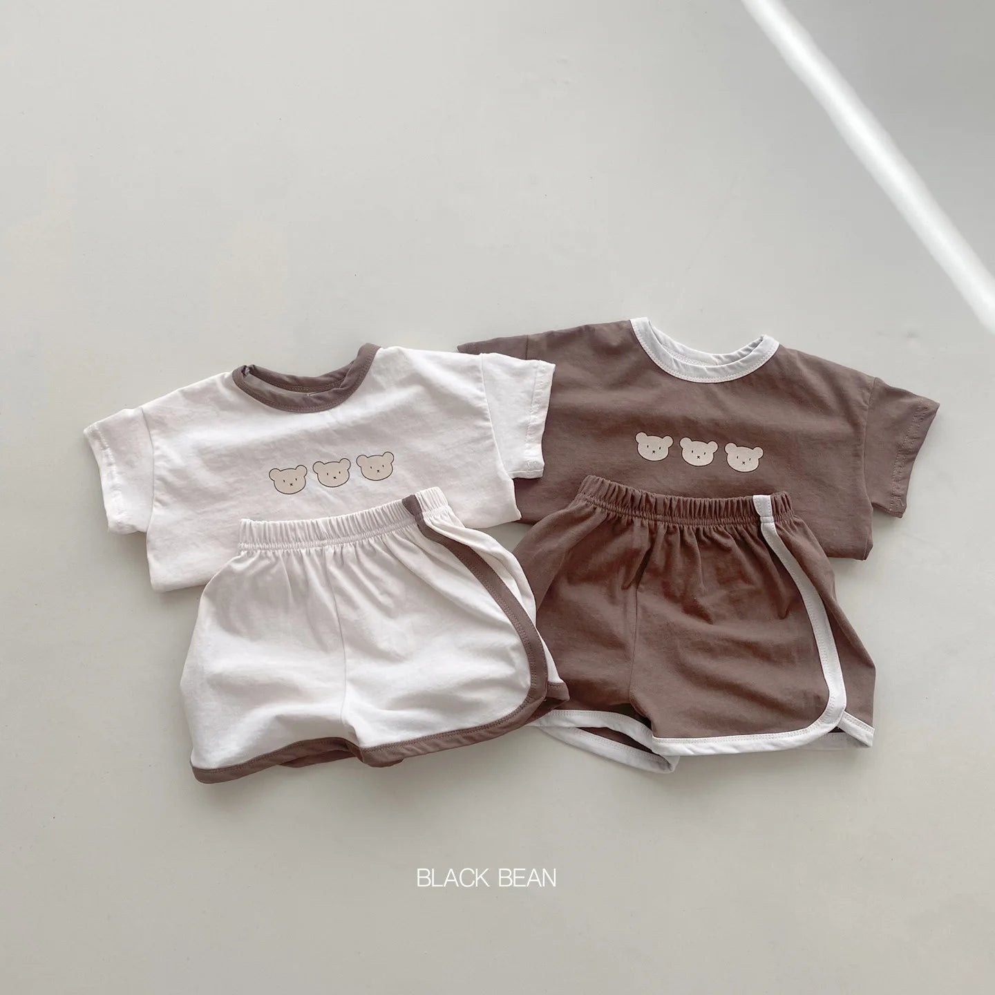 Summer Tracksuits Cute Bear Print T-shirt+Short Child New Casual Sports Clothes Sets Babies Fashion T-shirt Trendy 2 Piece/Sets