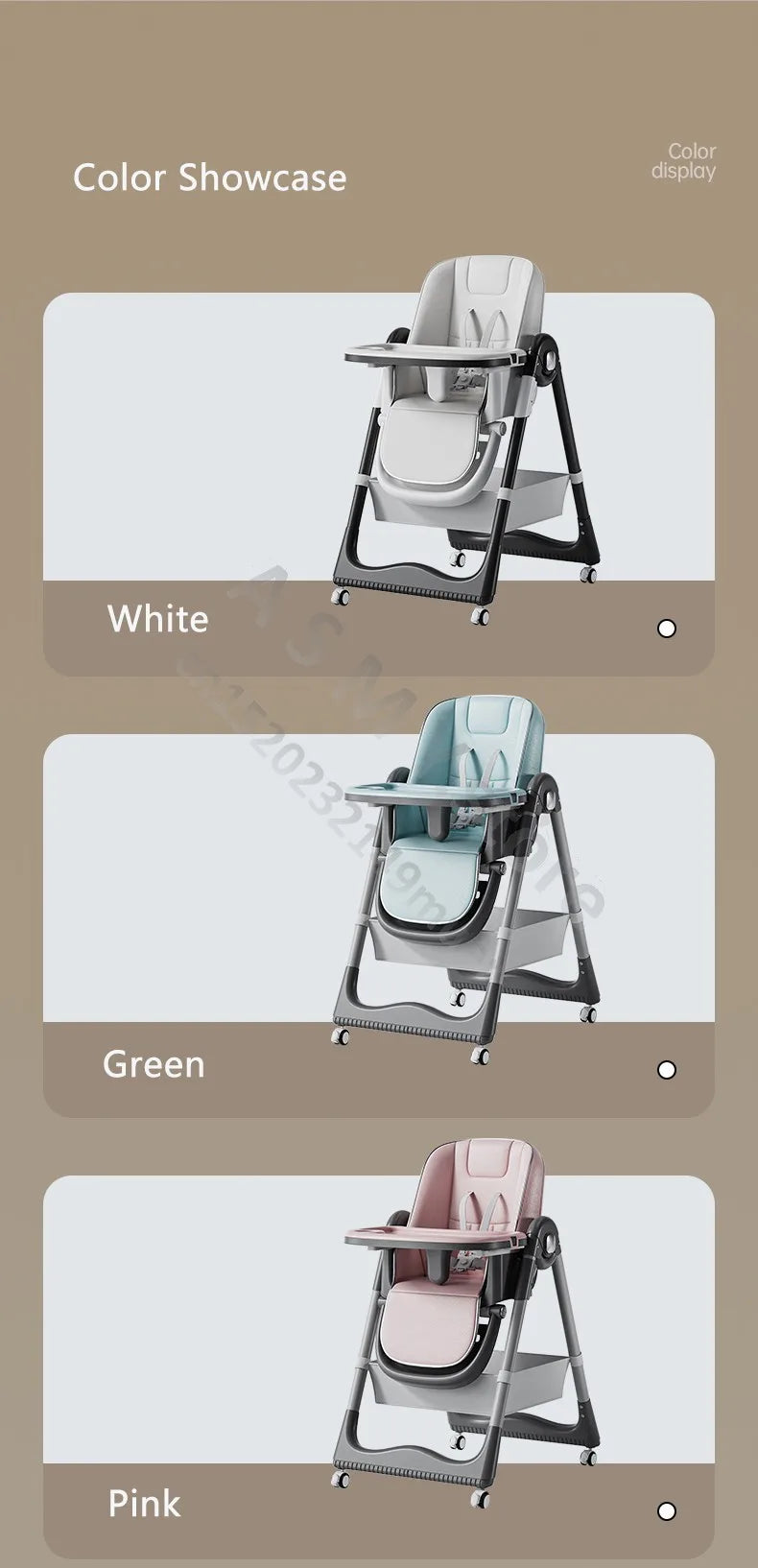 Raised baby dining chair, children's multifunctional foldable dining chair, convenient baby eating dining chair, baby recliner