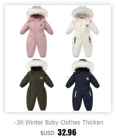 winter snow overalls baby wear clothing clothes snowsuit duck down jacket for kids girl coat Park infant overcoat boy jumpsuit