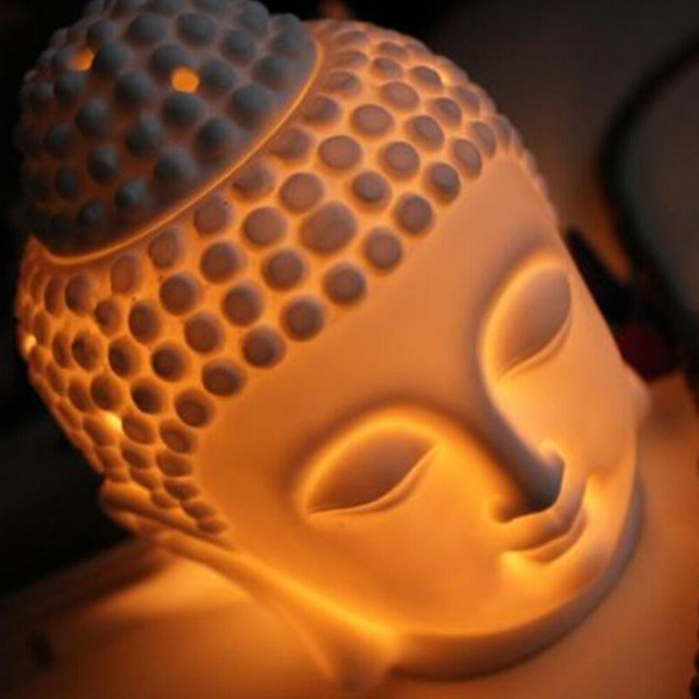 Buddha Head Essential Oil Burner Wax Melt Burners Aromatherapy Furnace Ceramic Oil Diffuser Tealight Candle Holders Ornament