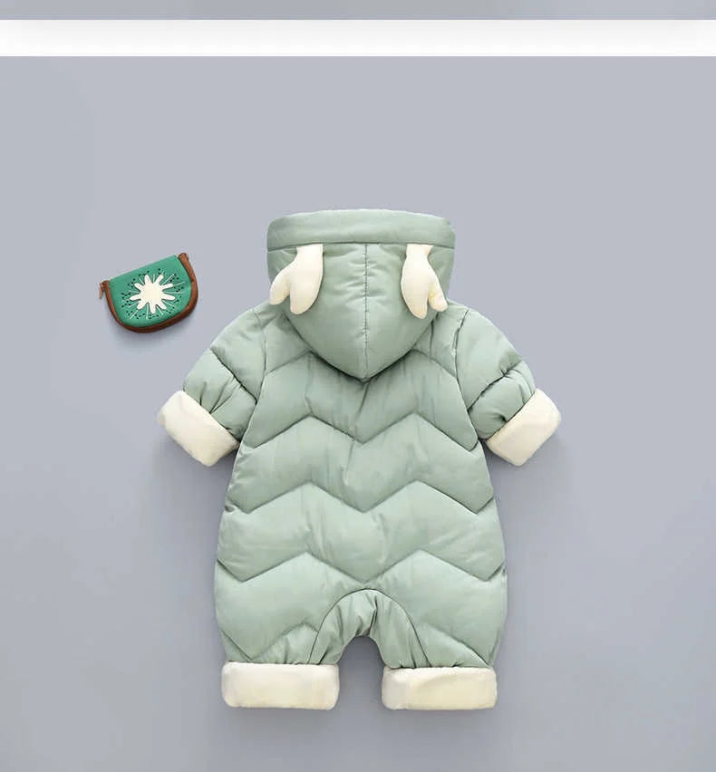 New born Warm Baby coat Winter Hooded Rompers Thick Jumpsuit Overalls Snowsuit Children Boys Clothing kids clothes DropShipping