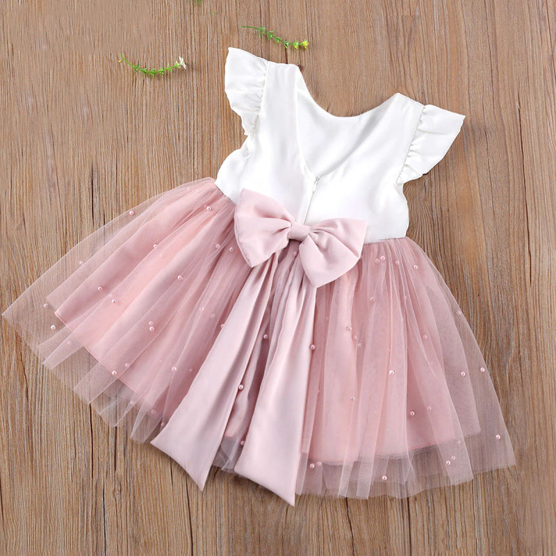 Girls Formal Wedding Party Dress for 1-5Y Infant Birthday Christening Lace Elegant Gown Christams Flower Dresses for Baby Girl