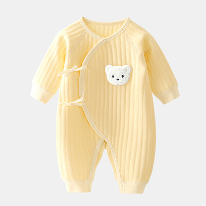 Jungen Mädchen Bodysuit Neugeborenen Onesie Kleidung Baumwolle Kleinkind Home Wear 0-6M Verdickte Frühlings- und Herbstkleidung