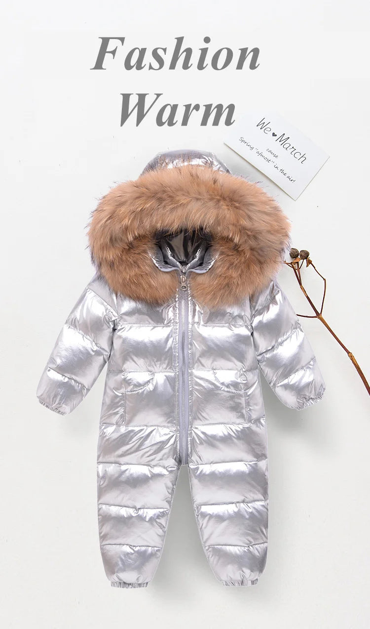 Winter Schnee Overalls Babykleidung Kleidung Schneeanzug Entendaunenjacke für Kinder Mädchen Mantel Park Säuglingsmantel Jungen Overall