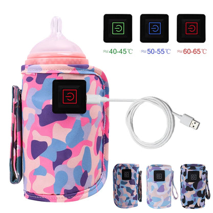 3-Gang-Thermotasche für Babymilchflaschen, USB-Universal-Stillflaschenwärmer, tragbarer Babymilch-Wärmebehälter für unterwegs