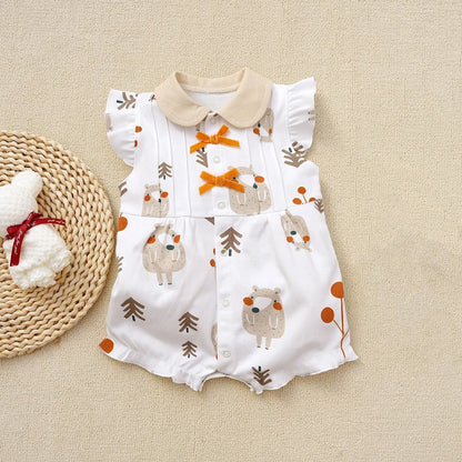 3-18M Summer Clothes for Baby girls Short Sleeve toddlers cute cotton rompers baby boy clothing print boutique clothes onesie