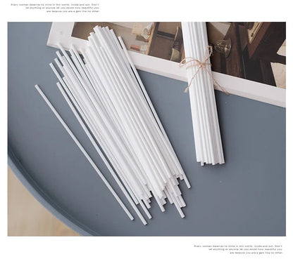 50pc 5/4/3mm 40/35/30/25/23/19/10cm White Fiber Reed Sticks Reed Diffuser Refill Sticks Home Fragrance Replacement Rattan Sticks