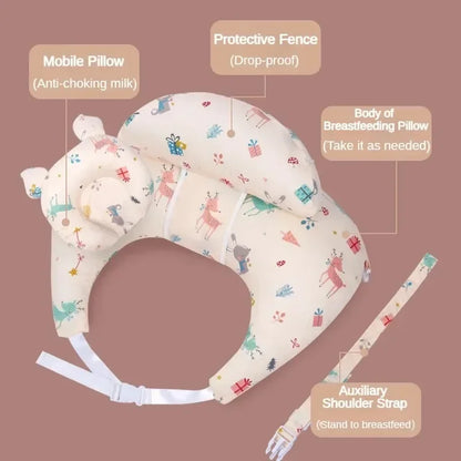 Nursing Pillow Breastfeeding Multifunctional Printed 4 Piece Sets Mom Free Your Hands Pillowcase Nursing Pillow Breastfeeding