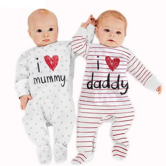 Newborn Baby Boy Girl Romper Long Sleeve Cotton Letter Print Jumpsuit Infant baby boy girl clothing Infant Pajama Outfits