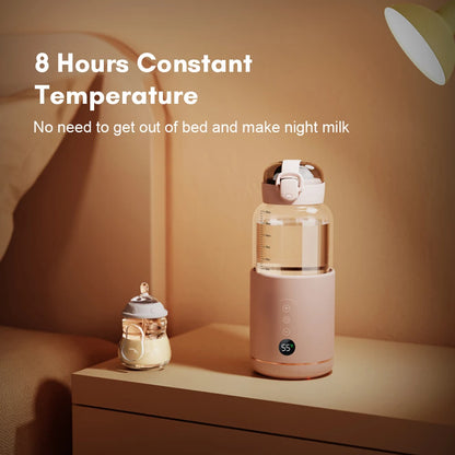 Portable Baby Milk Bottle Warmer USB Charge Temperature Adjustable & Display Wirelss Thermostat Electric Water Warmers Bottle