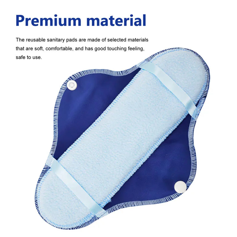 AIO 8Pcs/ Set Reusable Washable Cloth Menstrual Pads Soft Panty Liners with Wet Bag Leak-proof  Daily-Night Use Sanitary Napkins