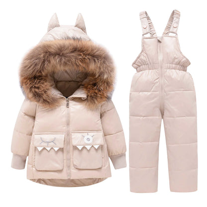 Kinder Kleidung Set Mit Kapuze Parka Junge Baby Overalls kleinkind Mädchen Kleidung Winter Warme Daunenjacke Kinder dinosaurier Mantel Schneeanzug