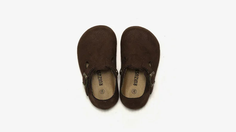 RUIZUSTOCK Fleece-Clogs für Kinder, elastische Baby-Plüsch-Hausschuhe für Jungen und Mädchen, Lauflernschuhe, warme Winter-Freizeitschuhe mit weicher Sohle