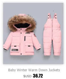 Winter Schnee Overalls Babykleidung Kleidung Schneeanzug Entendaunenjacke für Kinder Mädchen Mantel Park Säuglingsmantel Jungen Overall