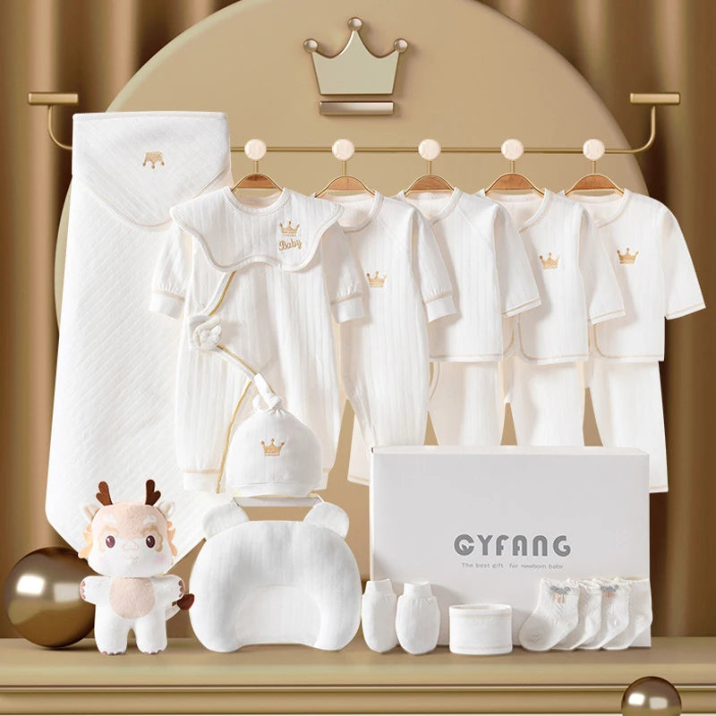 0-3 Months Newborn Clothing Set - 100% Cotton Unisex Infant Clothes (15/17/18/20 Pieces)