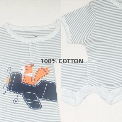 2024 Newborn Baby Cartoon Jumpsuit - Summer Short Sleeve Bodysuit for Infants and Toddlers