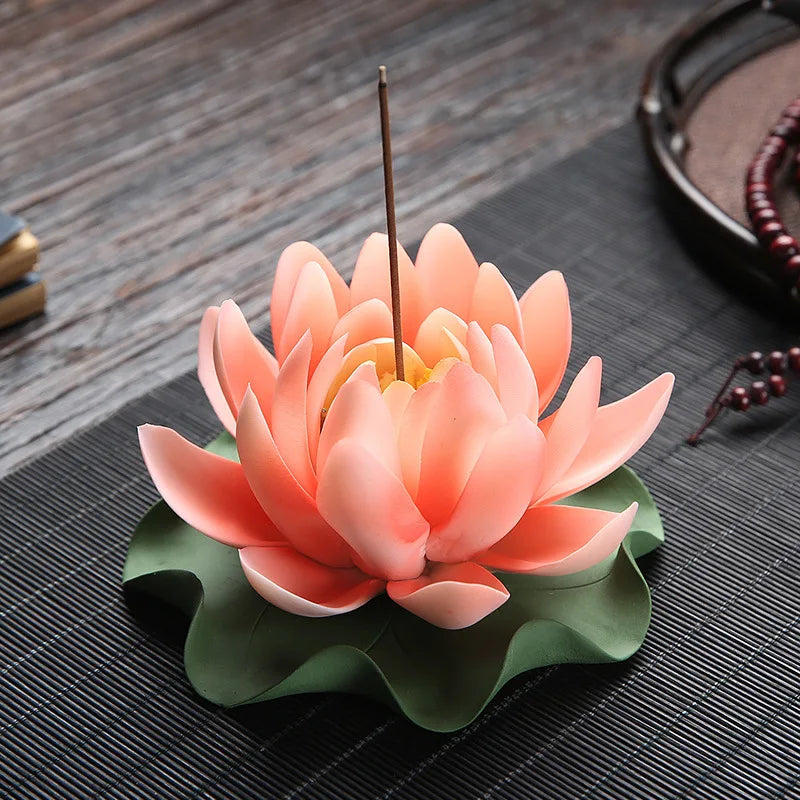 Zen Keramik Räuchergefäß Kunsthandwerk Home Ornamente Seerose Weihrauch Brenner Lotus Weihrauch Stick Halter