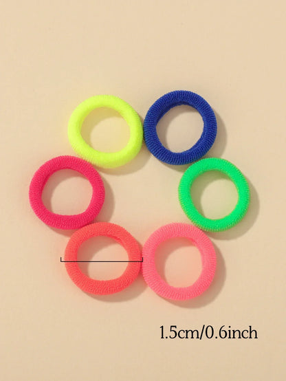 50 Stück elastische Haarbänder Mädchen Haar-Accessoires Mini bunte Nylon Stirnband Kinder Pferdeschwanz Halter Scrunchie Ornamente Geschenk