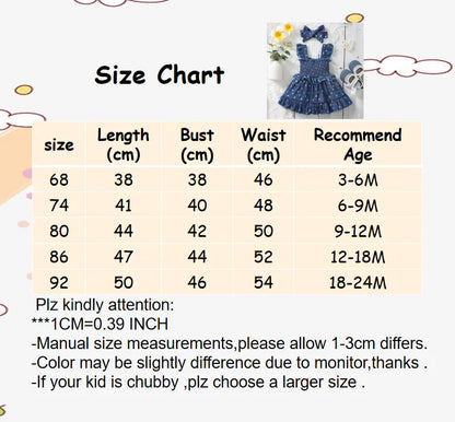 3–24 Monate Säugling Baby Mädchen Golden Dot Slip blaues Kleid Kleinkind Mädchen Sommer Mode Party Prinzessin Kleider mit Stirnband 2-tlg. Set