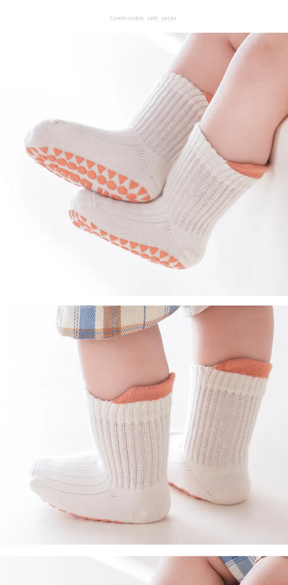 Lawadka 3 Paare/los Baumwolle kinder Socken Für Mädchen Jungen Solide Kinder Junge Mädchen Socken Nicht-slip 0-5T Casual Baby Kleinkind Socke 2024