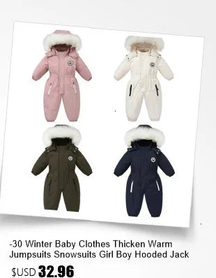 winter snow overalls baby wear clothing clothes snowsuit duck down jacket for kids girl coat Park infant overcoat boy jumpsuit