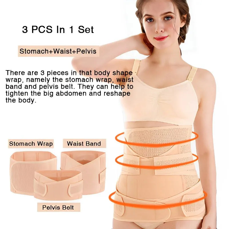 3in1 Postpartum Belly Band&Support Breathable After Pregnancy Belt Belly Maternity Bandage Band Pregnant Women Shapewear Clothes