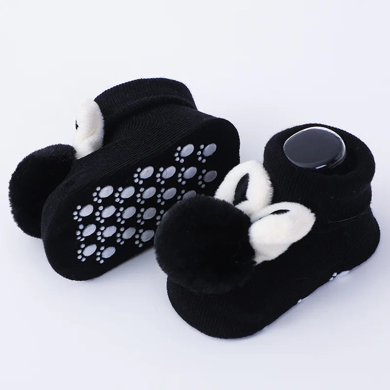 2Pcs Set Baby Socks and Headband - Cute Plush Ball Newborn Short Socks and Hairband Photo Props