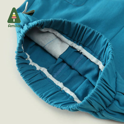 Amila Baby Hose 2024 Frühjahr Neue Jungen Kinder Modische Casual Einfarbig Vielseitige Cargohose