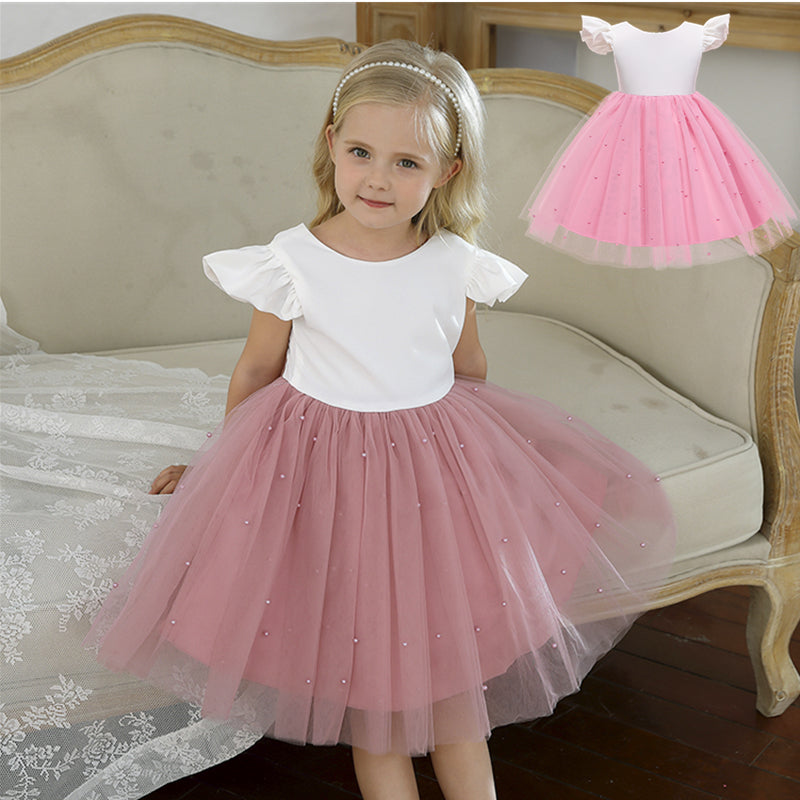 Girls Formal Wedding Party Dress for 1-5Y Infant Birthday Christening Lace Elegant Gown Christams Flower Dresses for Baby Girl